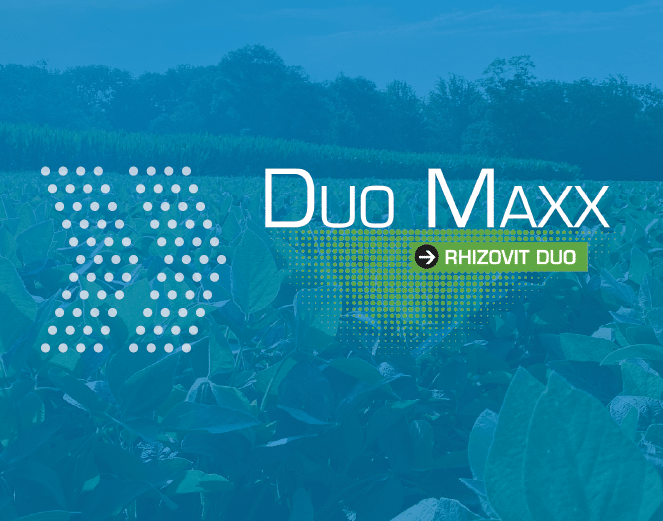 DUO MAXX logo over farm field